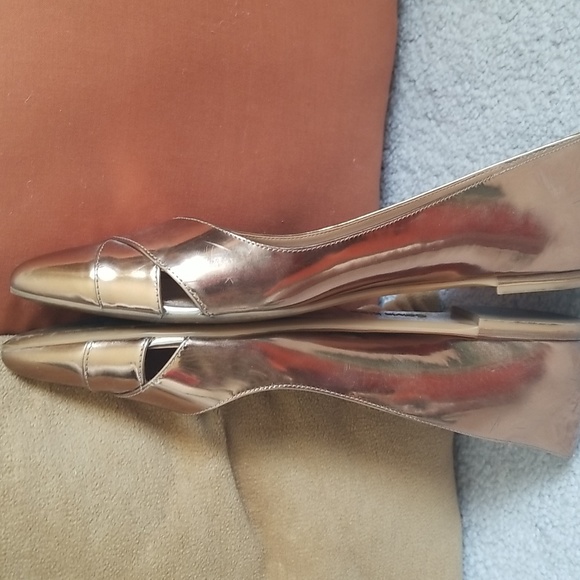 Calvin Klein 'Gailia' Leather Pointy Toe copper Flat - Picture 3 of 10